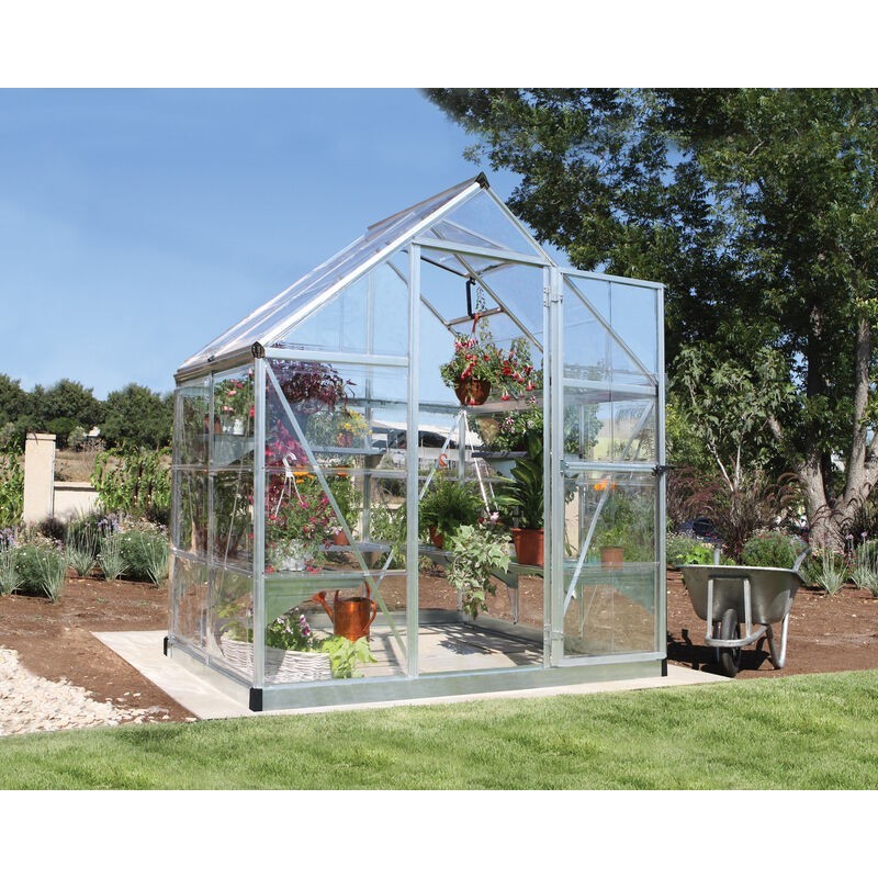 Canopia Invernadero de Jardín Harmony Transparente de Policarbonato 126X185X208 cm Plata