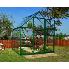 Canopia Invernadero de Jardín Harmony Transparente de Policarbonato 186X185X208 cm Verde