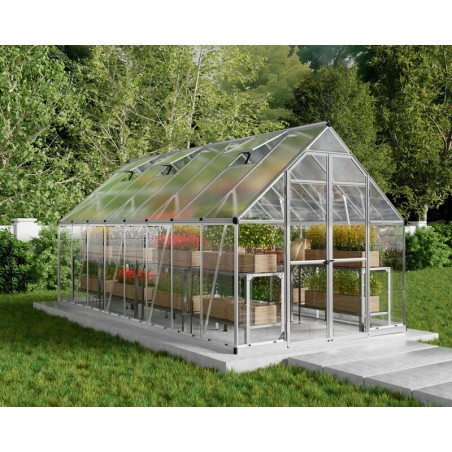 Canopia Invernadero de jardín híbrido Balance de policarbonato 487X244X229 cm Plata
