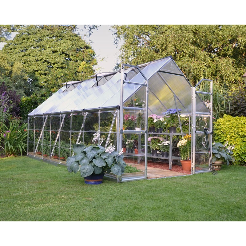 Canopia Balance Hybrid Garden Greenhouse in Polycarbonate 487X244X229 cm Silver