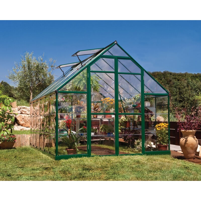 Canopia Invernadero de jardín híbrido Balance de policarbonato 367X244X229 cm Verde