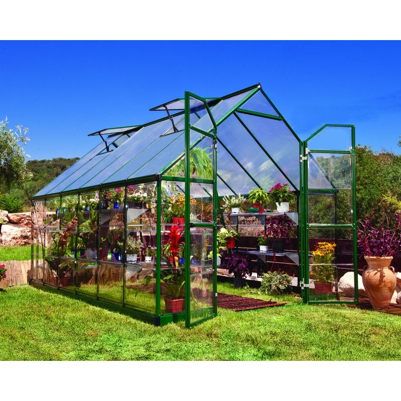 Canopia Invernadero de jardín híbrido Balance de policarbonato 367X244X229 cm Verde
