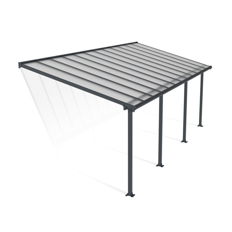 Canopia Pérgola Adosada Olympia de Aluminio 3X7,4 m Gris
