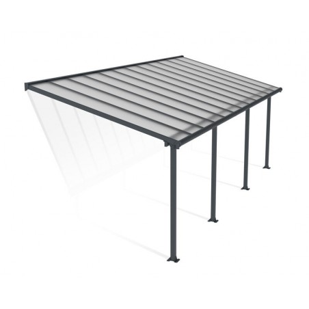 Canopia Pérgola Adosada Olympia de Aluminio 3X7,4 m Gris