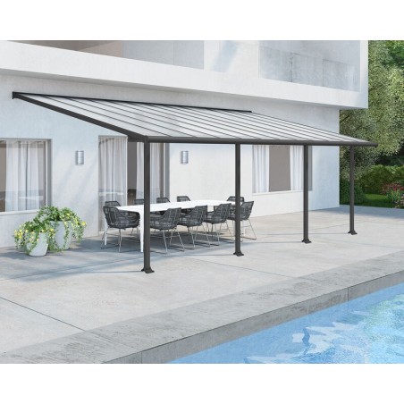 Canopia Pérgola Adosada Olympia de Aluminio 3X7,4 m Gris