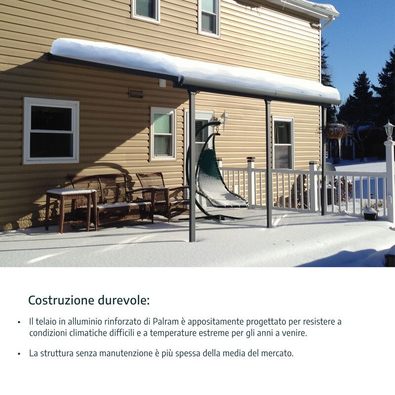 Canopia Pérgola Adosada Olympia de Aluminio 3X7,4 m Blanco