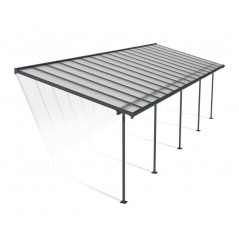 Canopia Pérgola Adosada Sierra de Aluminio 3X9,7 m Gris