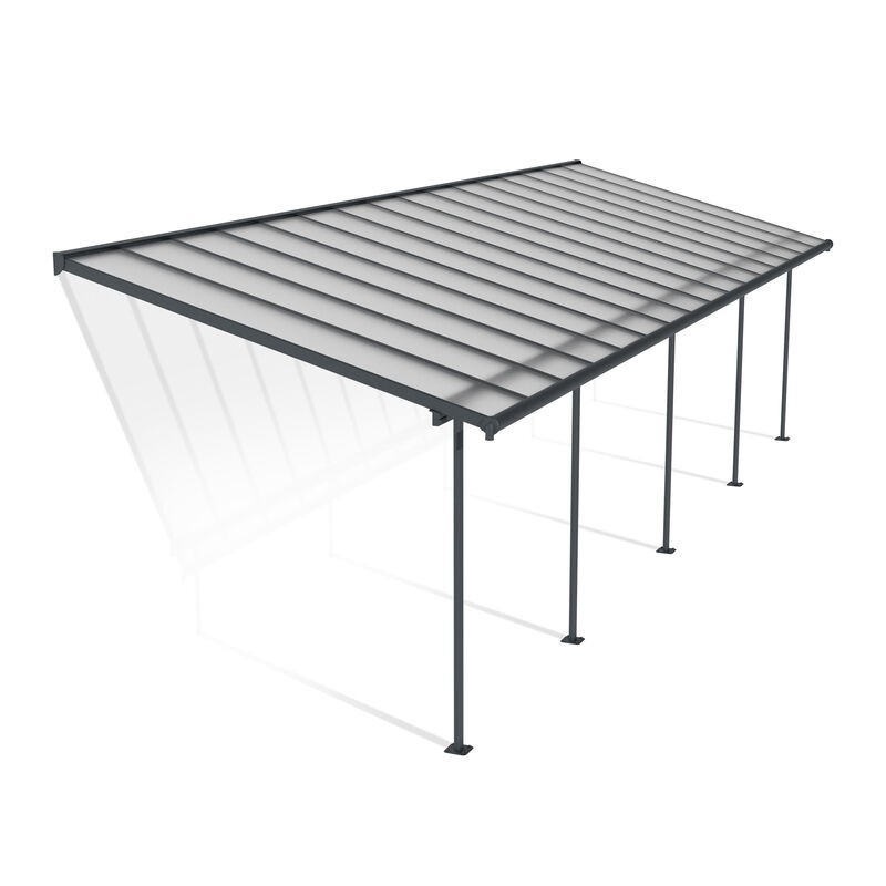 Canopia Pérgola Adosada Sierra de Aluminio 3X9,7 m Gris