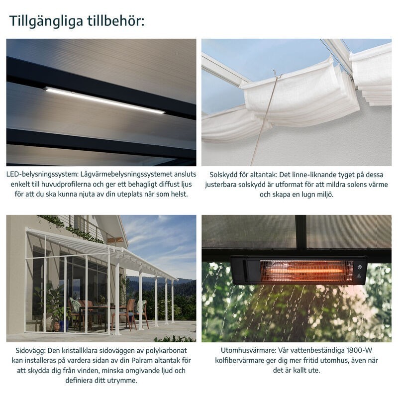 Canopia Pérgola Estocolmo en Aluminio Premium 3,4X3,7 m Transparente