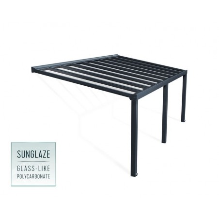 Canopia Pérgola Inclinada Stockholm Premium de Aluminio 3,4X6,6 m Transparente