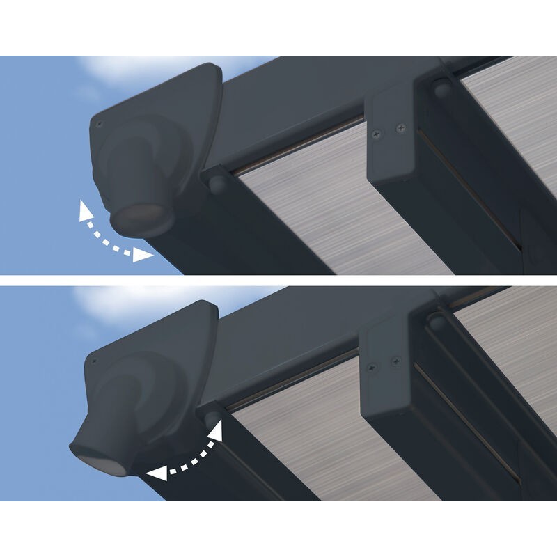 Canopia Feria Pérgola Adosada de Aluminio 3X3 m Gris