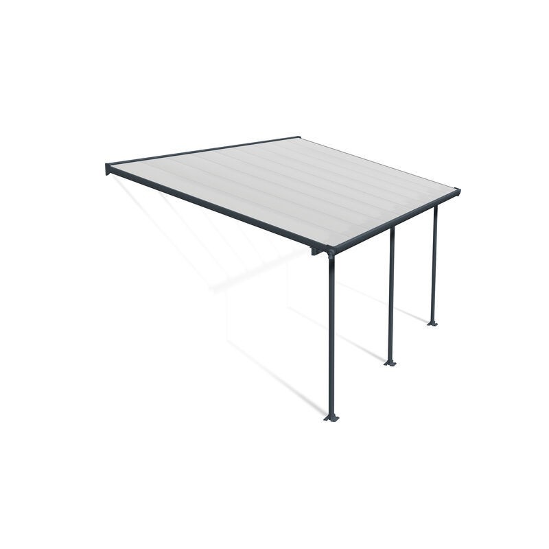 Canopia Feria Pérgola Adosada de Aluminio 3X5,5 m Gris