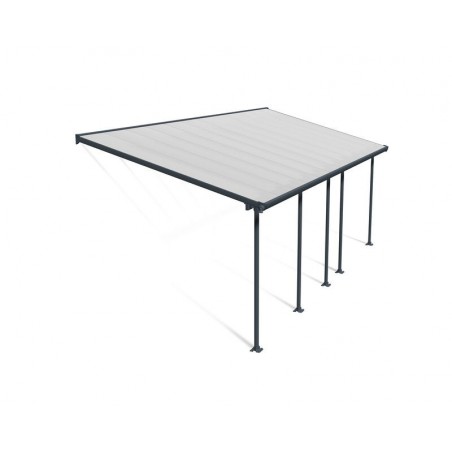 Canopia Feria Pérgola Adosada de Aluminio 3X7,3 m Gris