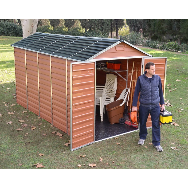 Canopia Caseta de Jardín Claraboya de Policarbonato 378X185X217 cm Ámbar