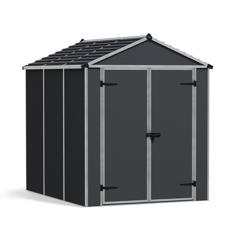 Canopia Caseta de Jardín Rubicon de Policarbonato Ultra Resistente 229X185X217 cm Gris Oscuro