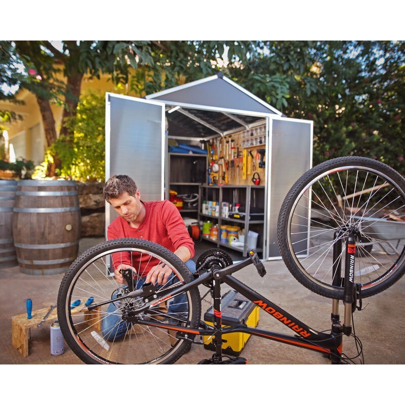 Canopia Caseta de Jardín Rubicon de Policarbonato Ultra Resistente 229X185X217 cm Gris Oscuro