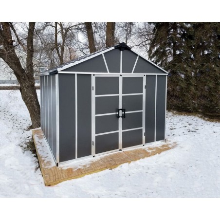 Canopia Caseta de Jardín Yukon de Policarbonato 271X332X252 cm Gris Suelo Incluido