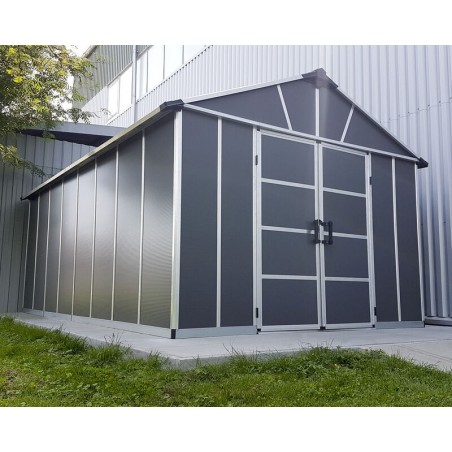 Canopia Caseta de Jardín Yukon de Policarbonato 395X332X252 cm Gris Suelo Incluido