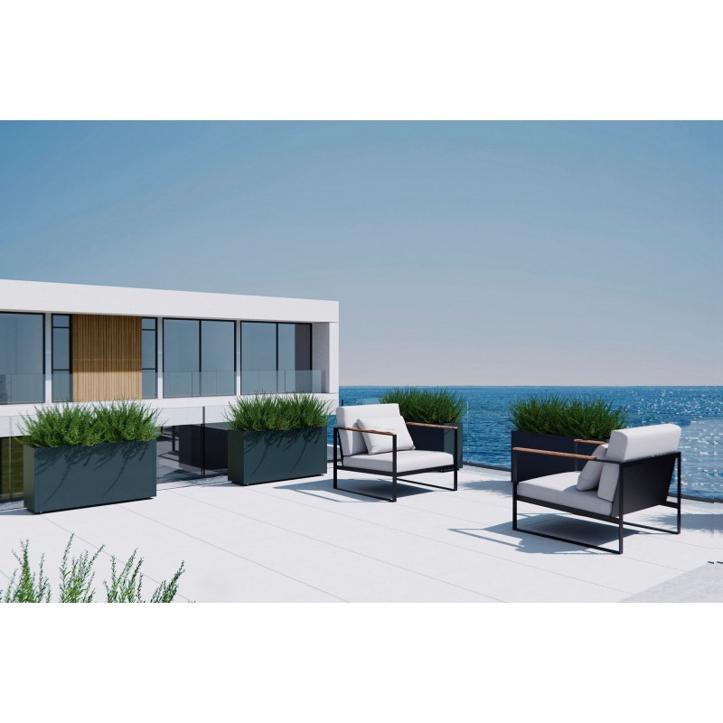 Jardinera Herstera PLANTER 30 de metal color antracita 100x30x50 cm