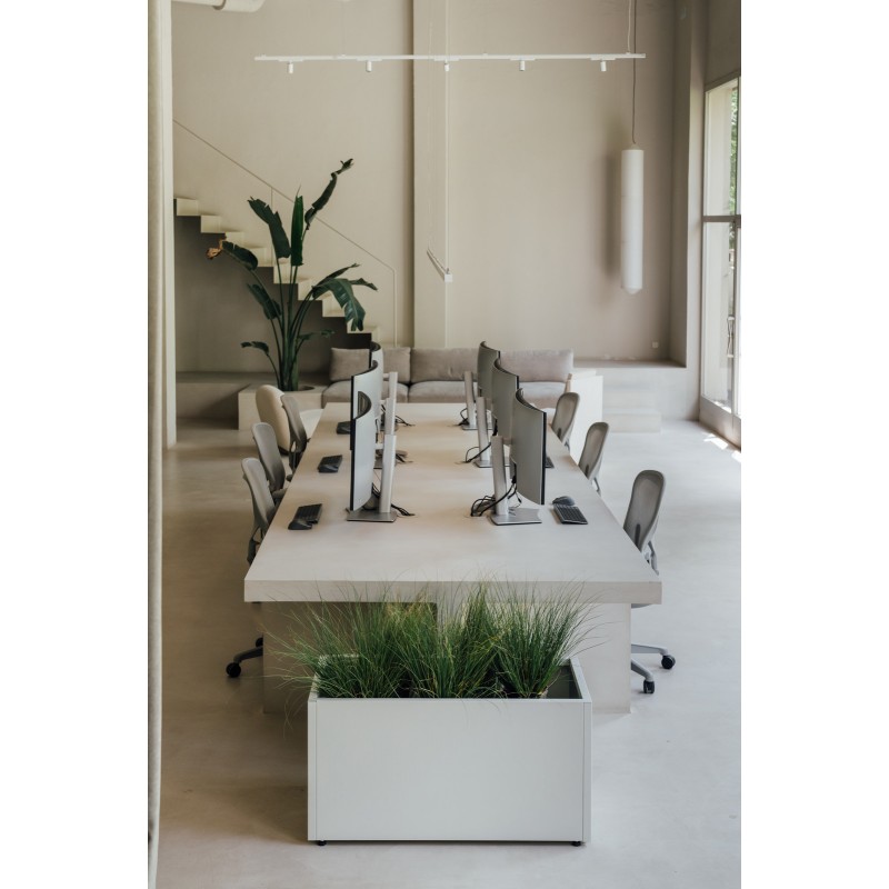 Jardinera Herstera PLANTER 50 de metal color blanco 100x50x50 cm