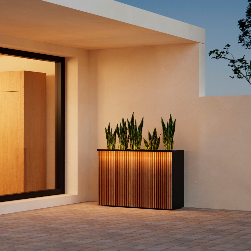 Soporte magnético Herstera para luces color antracita para jardineras DECO 120x7x3 cm