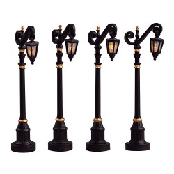 Colonial Street Lamp Set Of 4 B/O (4.5V) Cod. 54313