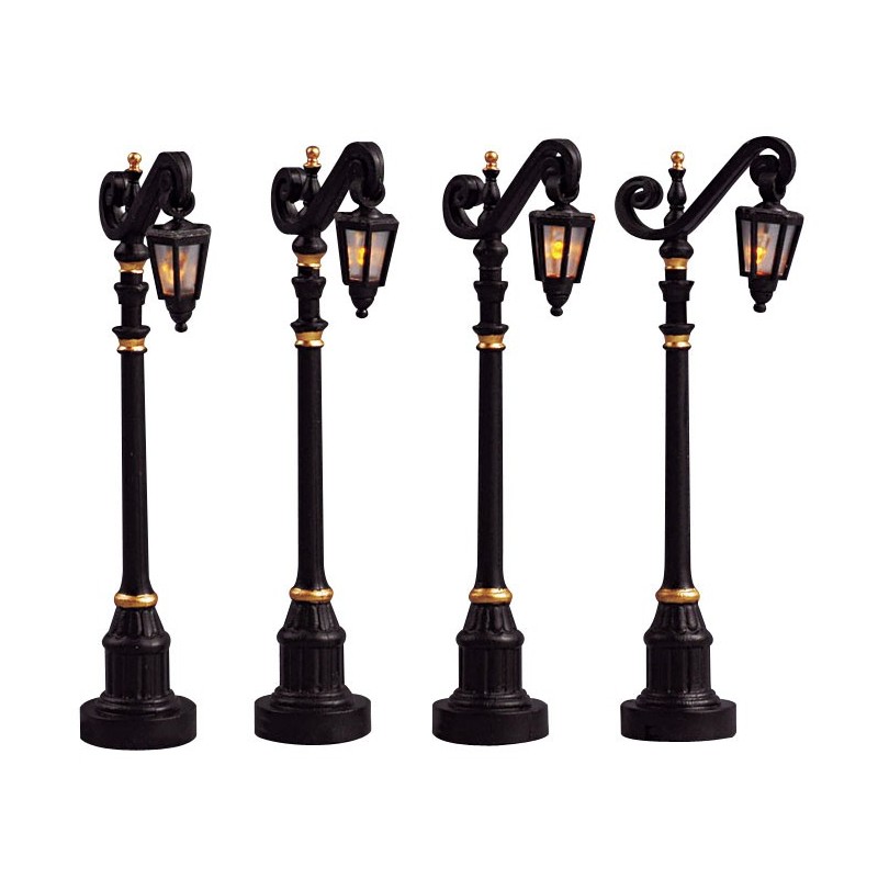 Colonial Street Lamp Set of 4 B/O 4.5V Cod. 54313