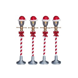 Santa Hat Street Lamp Set of 4 B/O 4.5V Cód. 64472