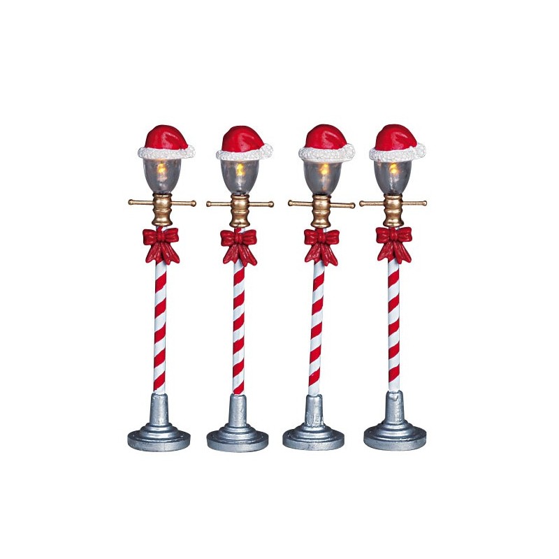 Santa Hat Street Lamp Set of 4 B/O 4.5V Cód. 64472