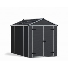 Caseta de Jardín Canopia Rubicon de Policarbonato Ultra Resistente 303X185X217 cm Gris Oscuro