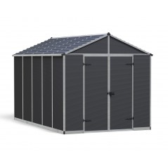 Caseta de Jardín Canopia Rubicon de Policarbonato Ultra Resistente 377X237X235 cm Gris Oscuro