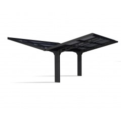 Canopia Sydney Carport Doble Techo en V Aluminio 6 x 6 m Negro