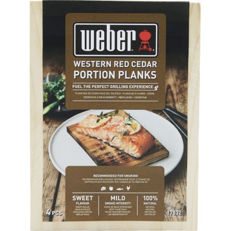 Bloques para fumar de cedro rojo del Pacífico (4 piezas, 15x11x1,1 cm) Weber Cod. 17832