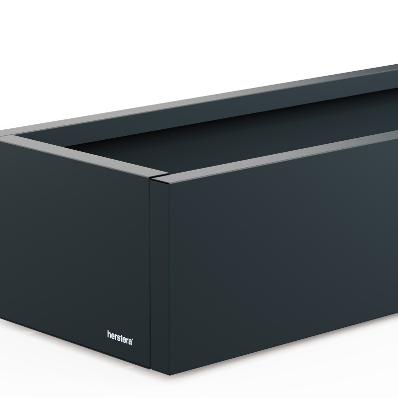 Low Herstera PLANTER XIC 150 Metal Planter Anthracite 150x40x25 cm