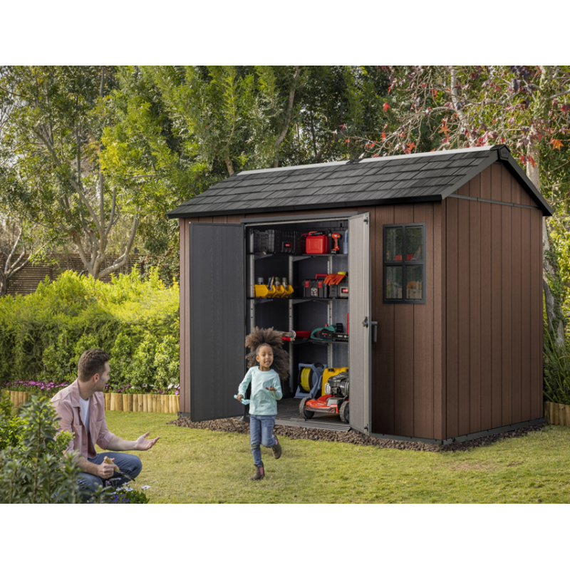 Caseta de Jardín Keter en Resina NEWTON PLUS 975 - Doble Posibilidad de Montaje