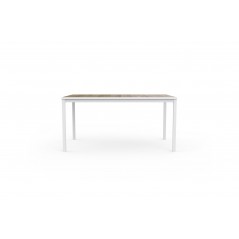 Mesa Keter PORTO 160 efecto madera y estructura blanca
