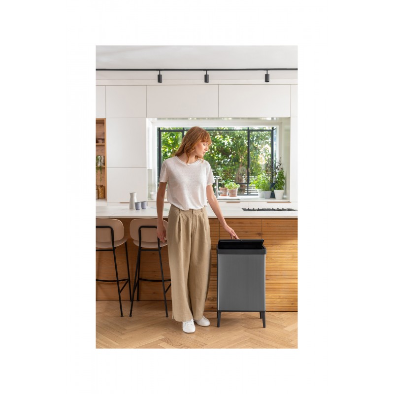 Cubo de Basura Keter VERTO Alto Gris Nacarado