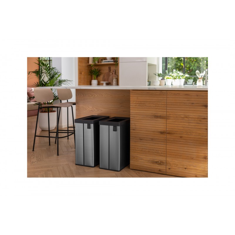 Cubo de basura Keter VERTO Recycle gris perla