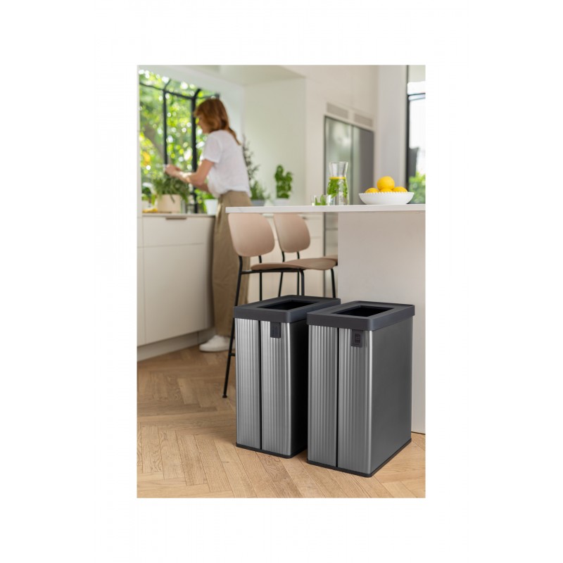Keter Cubo de Basura VERTO Recycle Gris Perla