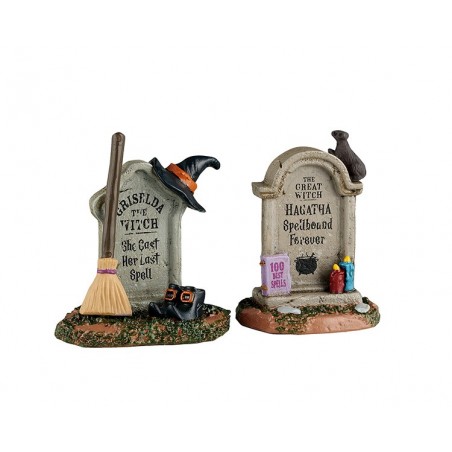 Witch Tombstones Set Of 2 Cod. 54445