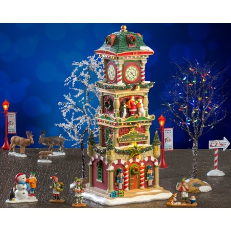 The Village Square Clock Tower Set with Power Supply 4.5V Ref. 56673