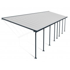 Pérgola Canopia Feria Adosada en Aluminio 3X12,2 m Gris