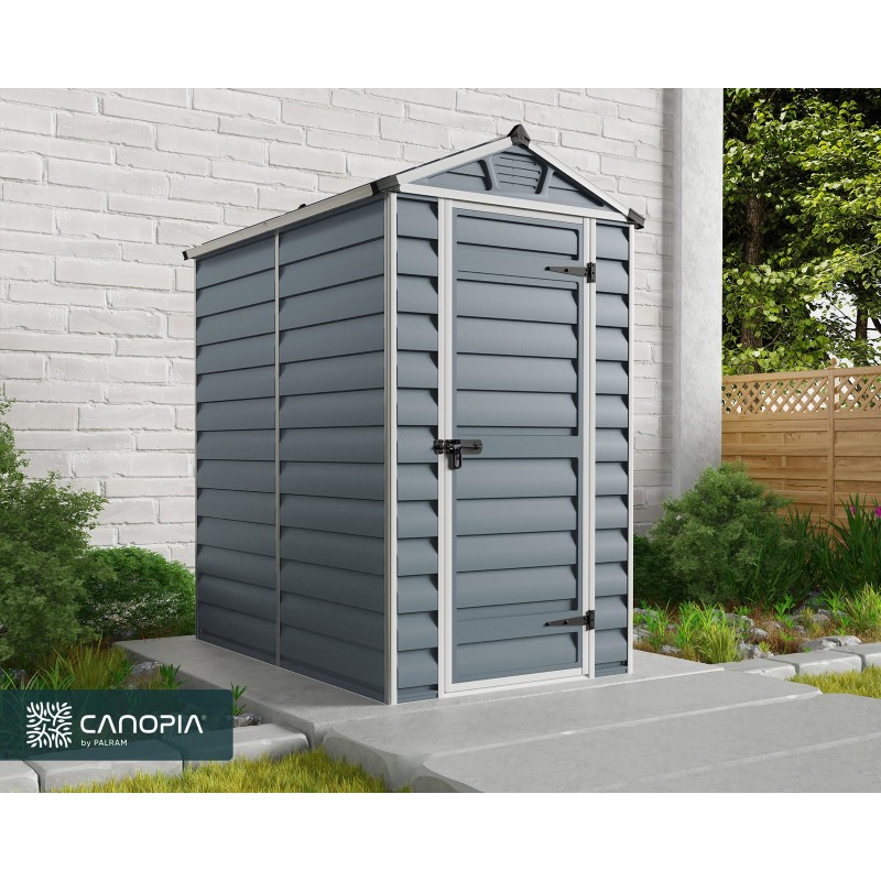 Caseta de jardín Canopia de policarbonato con claraboya, 176 x 120 x 203 cm, color gris Caseta de jardín Canopia de policarbonato con claraboya, 176 x 120 x 203 cm, color gris