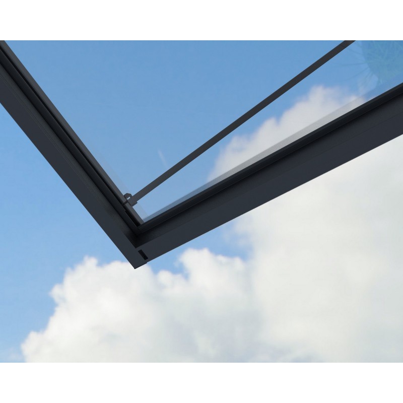 Toldo exterior Canopia Sophia XL 750 x 140 x 67 cm - Panel transparente de estructura gris