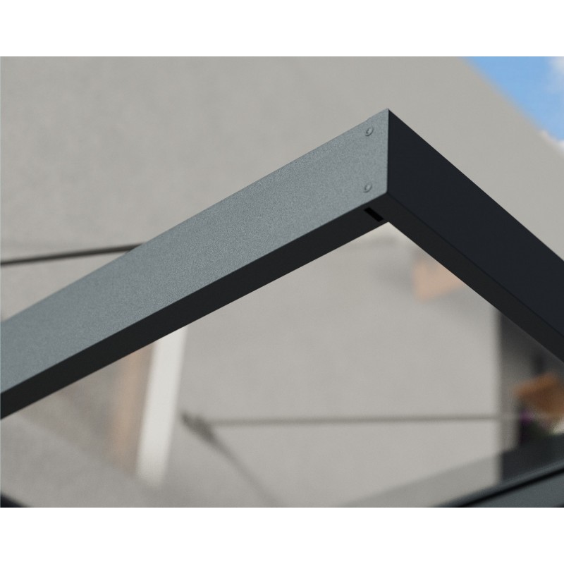 Toldo exterior Canopia Sophia XL 845 x 140 x 67 cm - Panel transparente de estructura gris