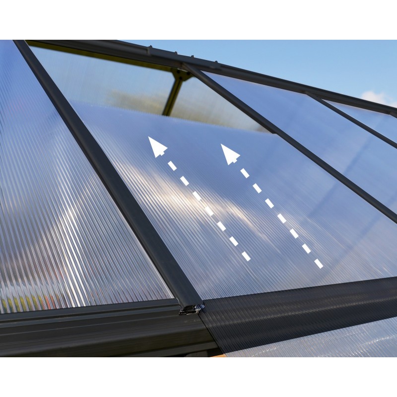 Canopia Hybrid Polycarbonate Garden Greenhouse 247X185X208 cm Grey