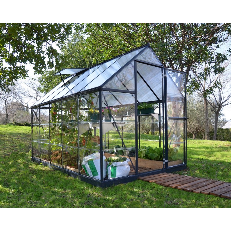 Canopia Hybrid Polycarbonate Garden Greenhouse 306X185X208 cm Grey