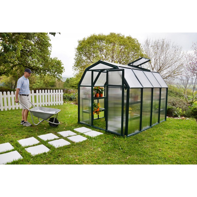 Canopia Eco Grow Double Layer Polycarbonate Garden Greenhouse 259X204X198 cm Green