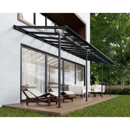 Pérgola Canopia Sierra Adosada en Aluminio 2,3X6,7 m Gris