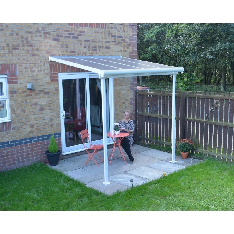Pérgola Canopia Sierra Adosada en Aluminio 2,3X2,3 m Blanco